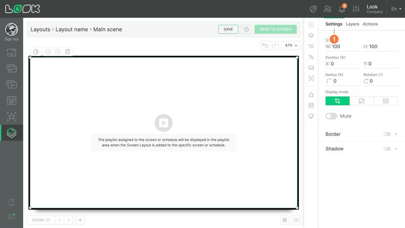 Screen layout playlist