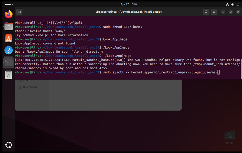 Sandbox Error (Ubuntu latest versions)