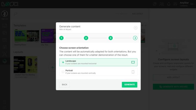 Choose landscape or portrait orientation