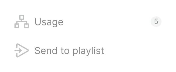 Usage and send to playlist