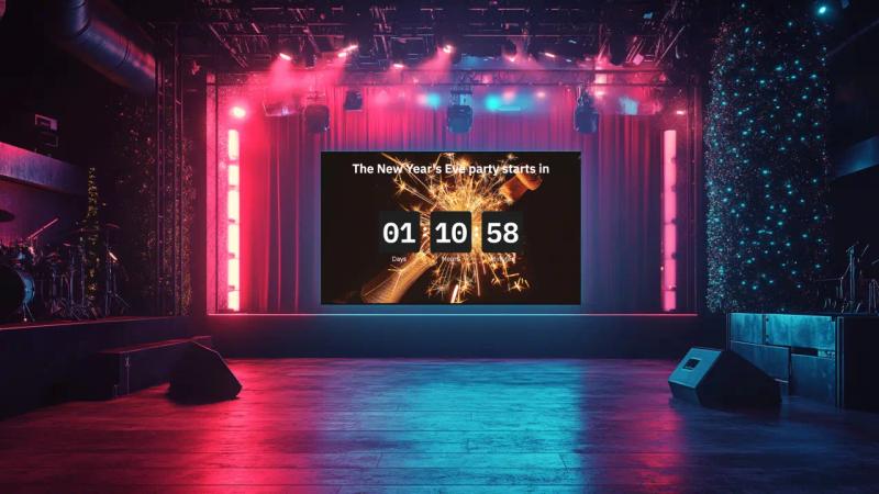 Festive content on venue's digital signage