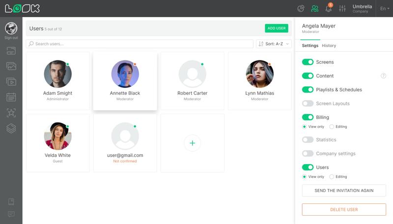 Multiuser's access sidebar