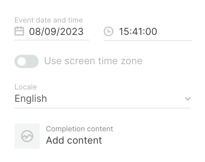 Countdown timer settings