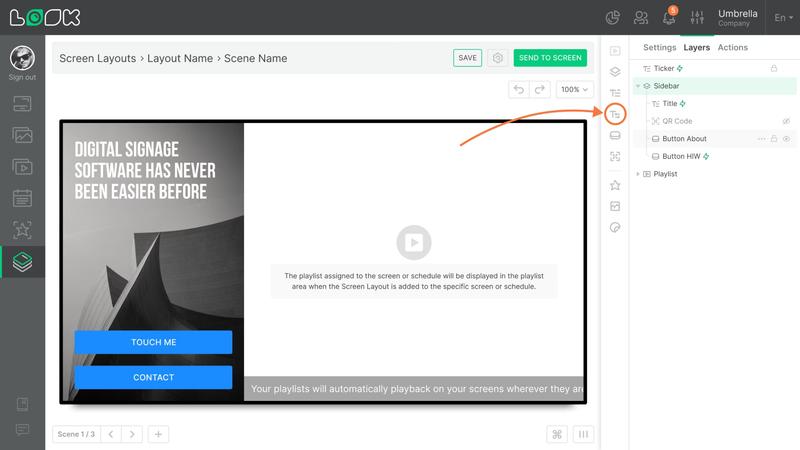 Screen layout ticker