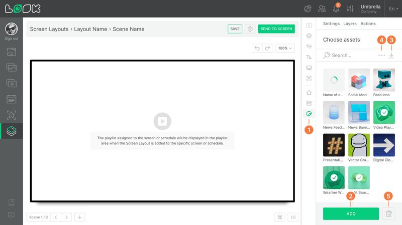 Screen layout assets