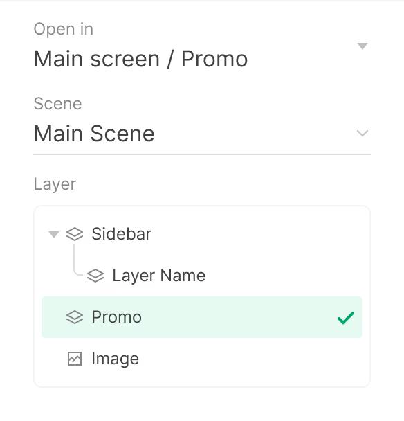 Action event choose layer