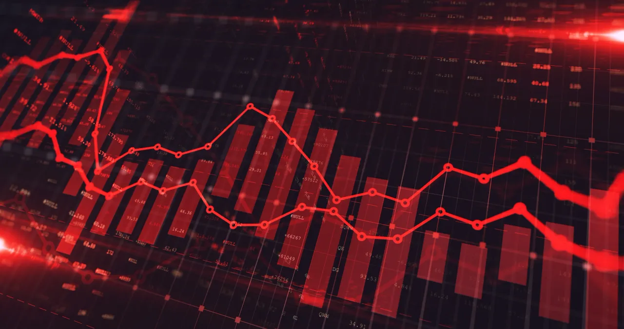 Market chart on a trading screen