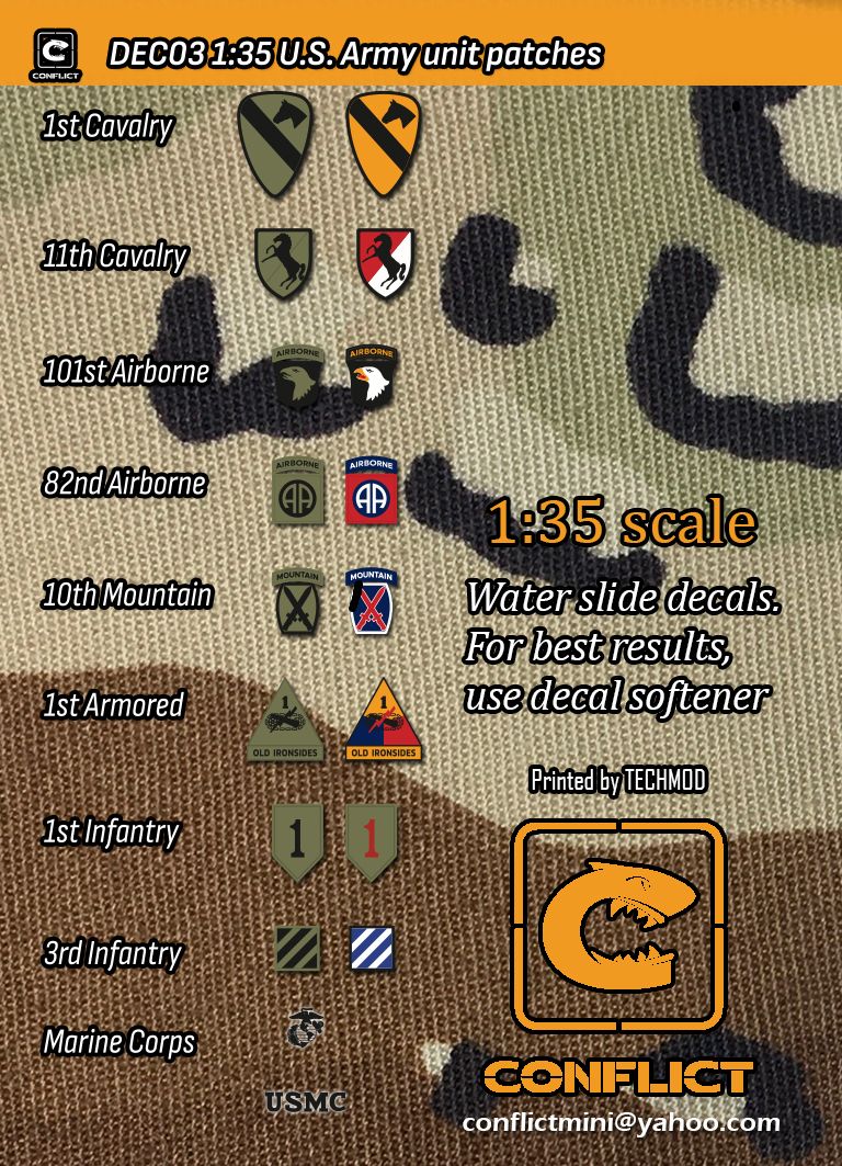 DEC03 1/35 US Army unit patches
