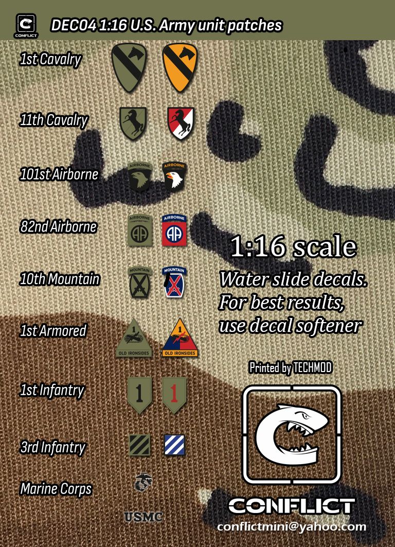 DEC04 1/16 US Army unit patches