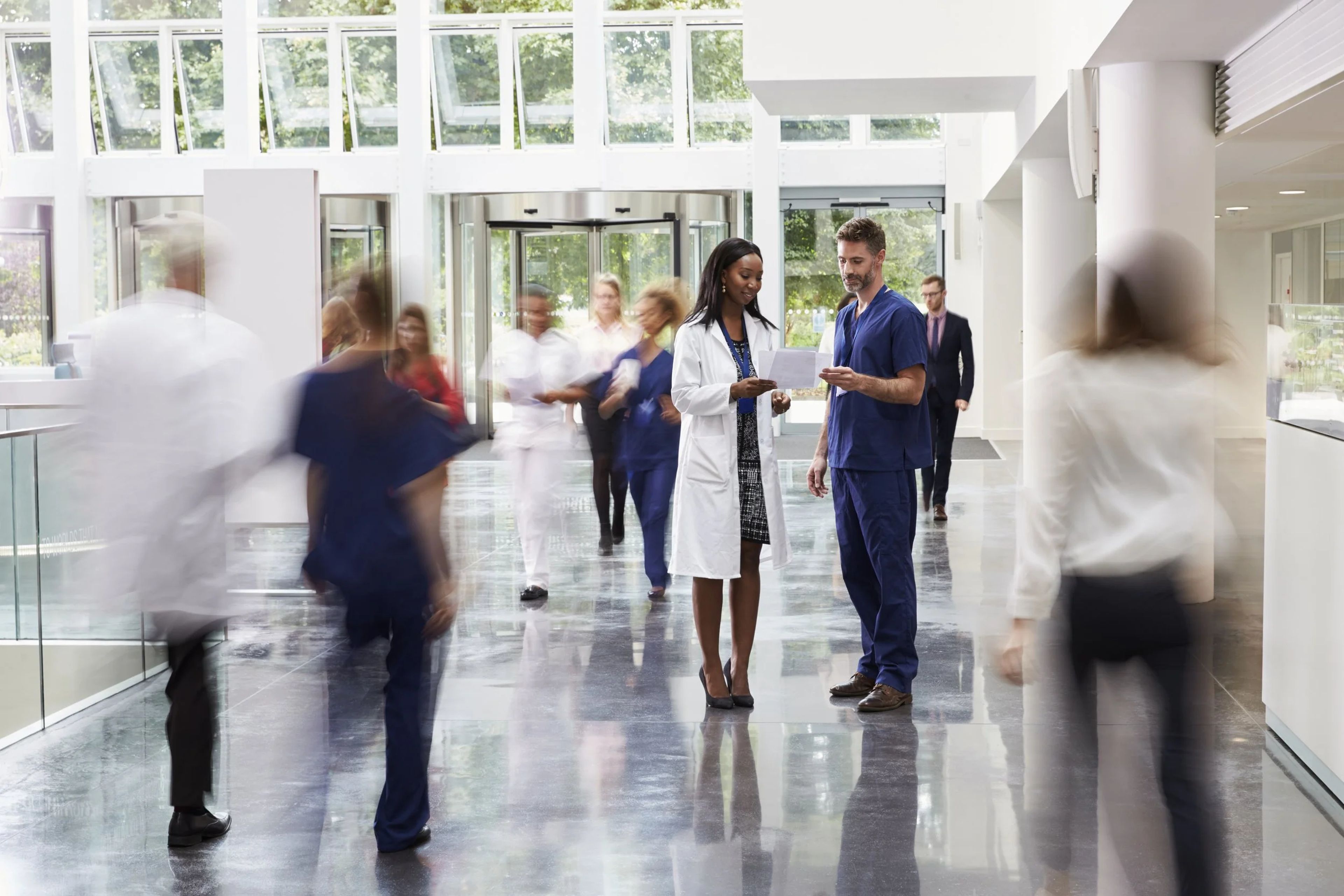 Health Professionals in a busy hospital