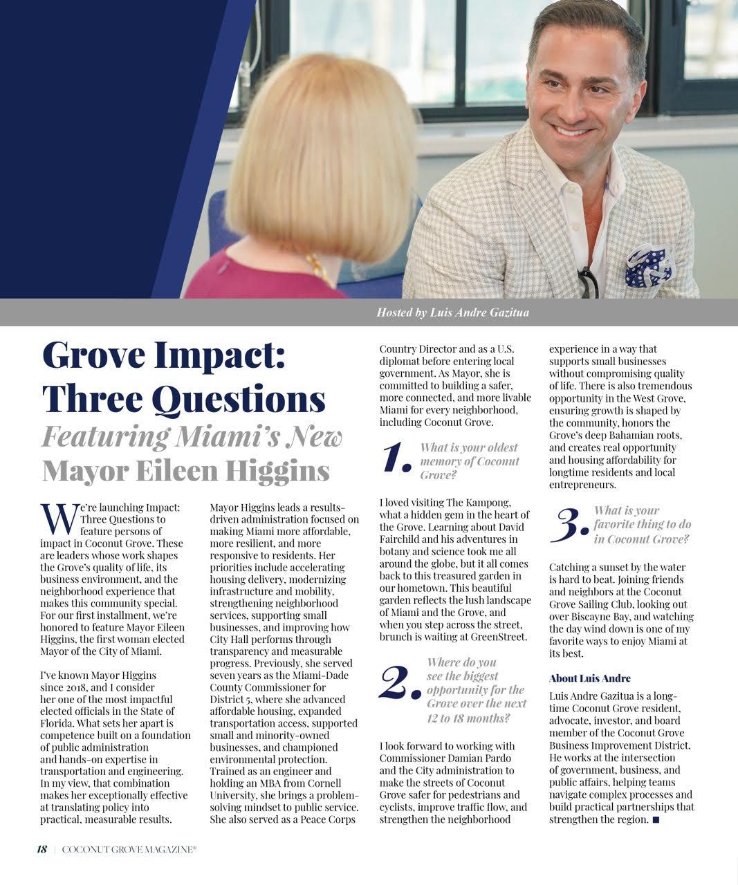Gazitua Letelier Launches Impact Three Questions, a Quarterly Interview Platform for Coconut Grove