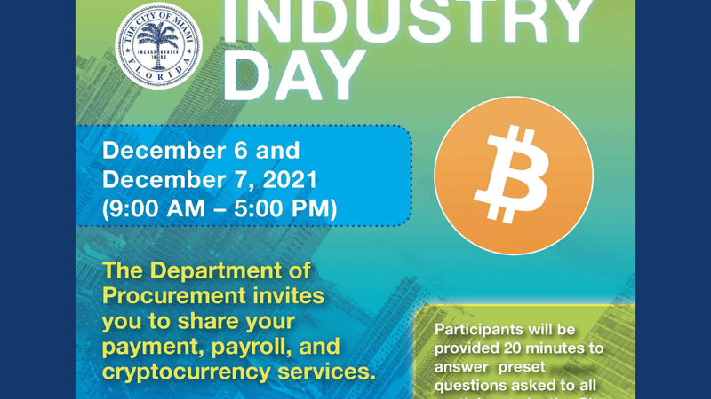 Mayor Suarez Announces Industry Day, with BitCoin Focus