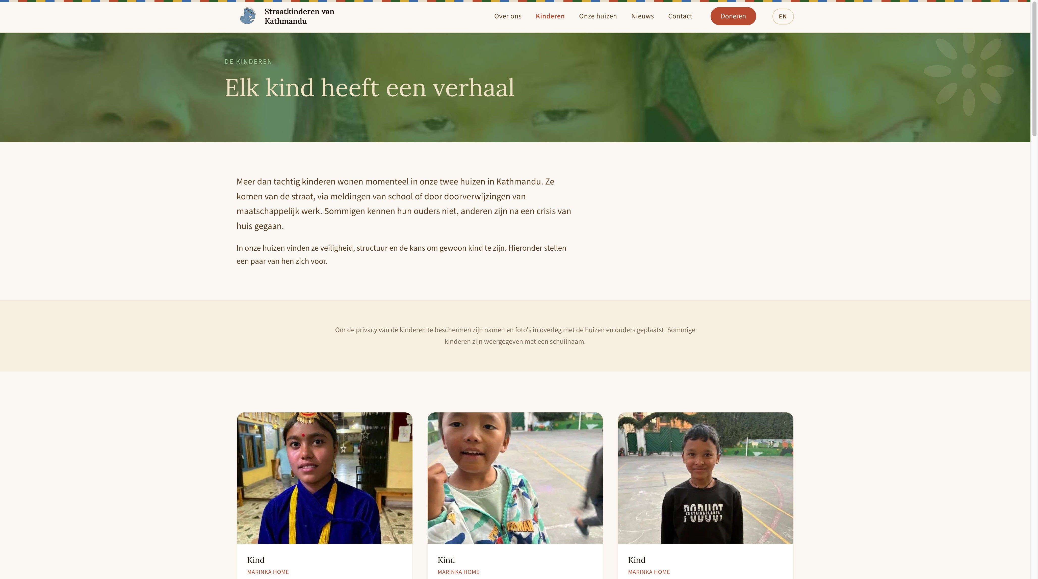 Kinderenpagina – overzicht van de bewoners