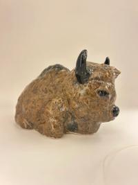 Original keramikfigur af bisonokse