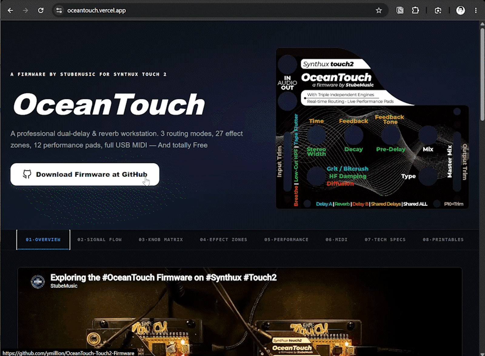 Web based manual for OceanTouch