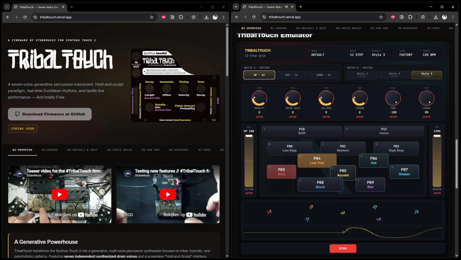 TribalTouch a seven-voice generative percussion instrument.