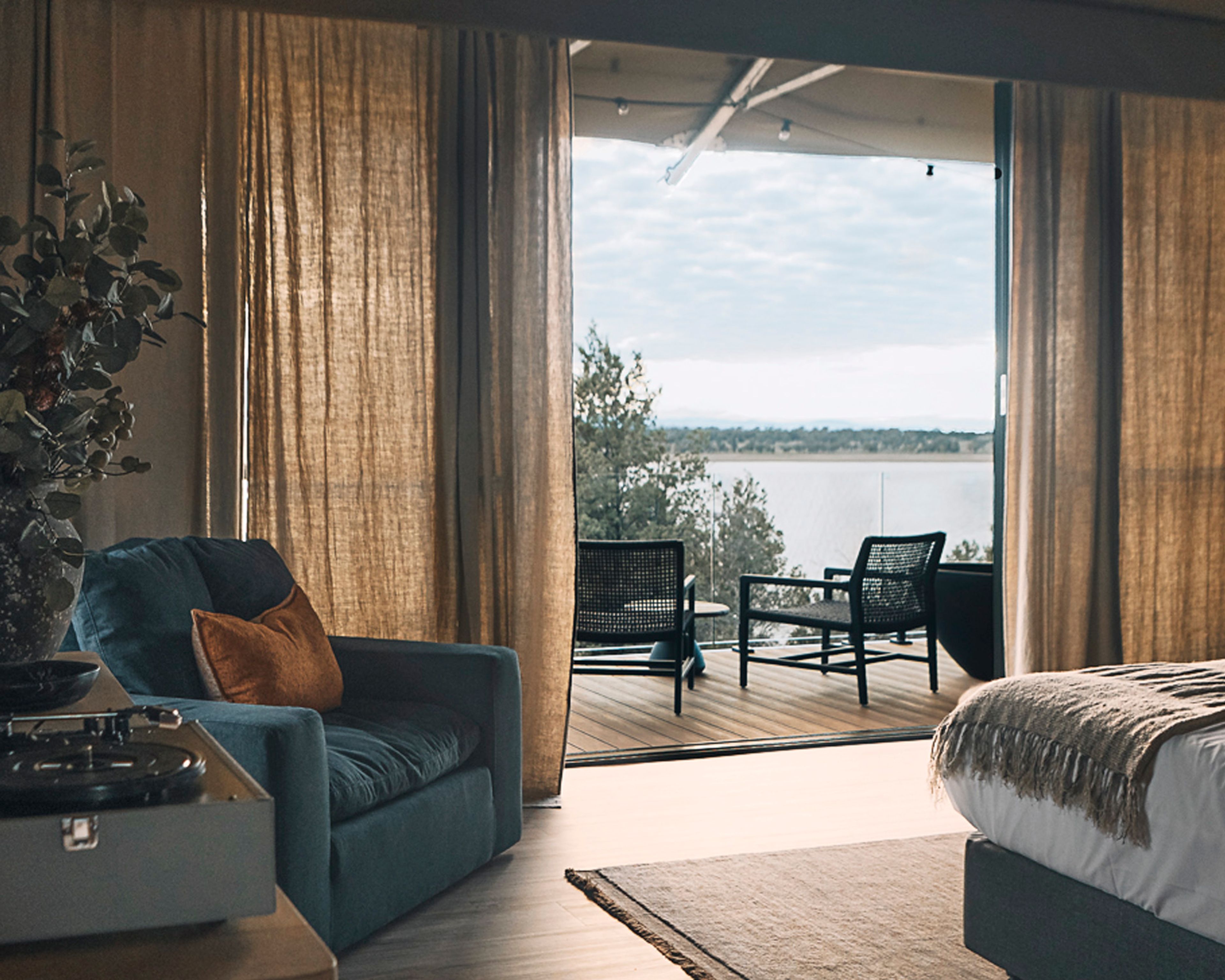 Wilderluxe Lake Keepit - side view of the room