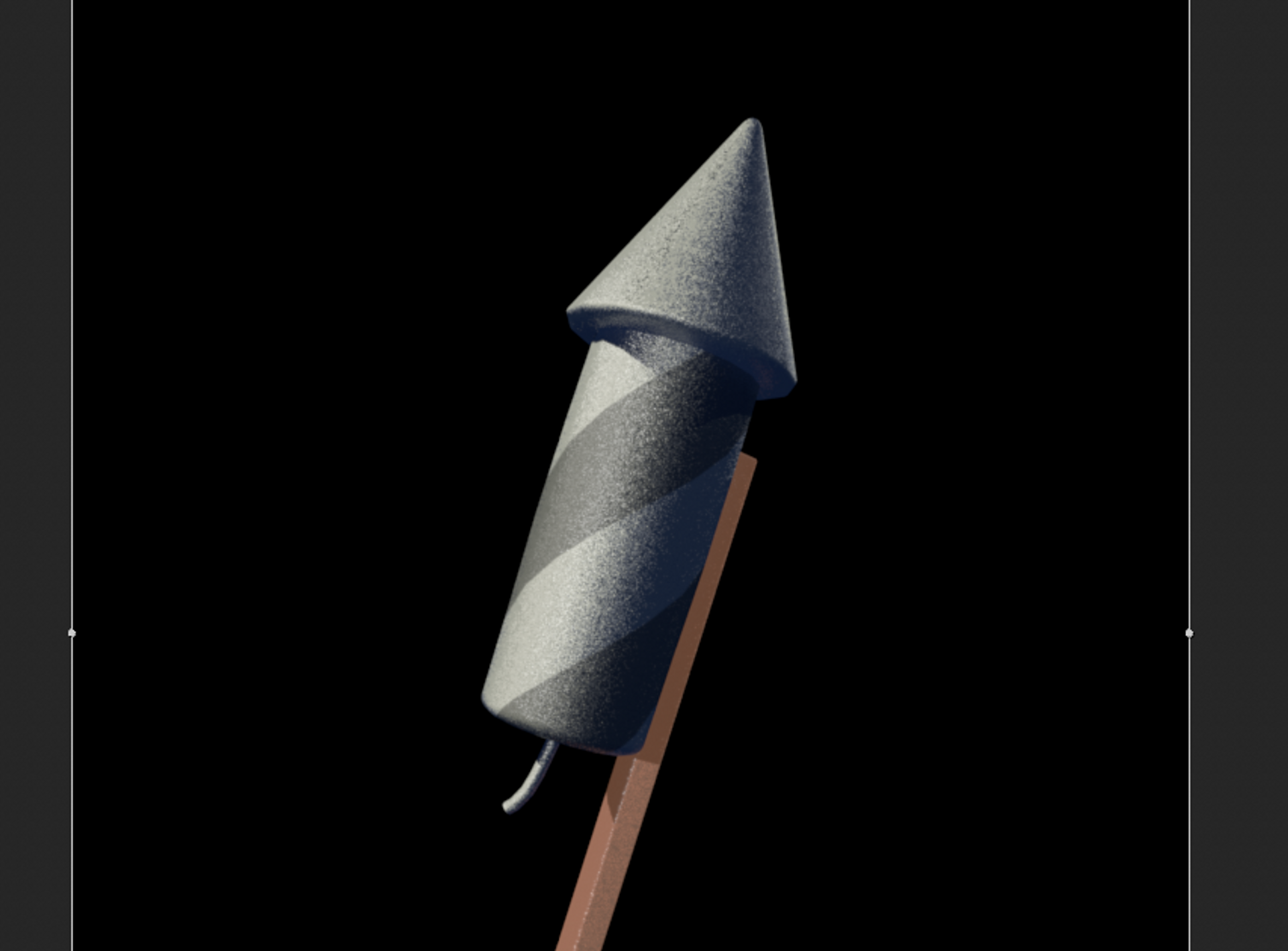 Raw render of stripe texture applied to the rocket