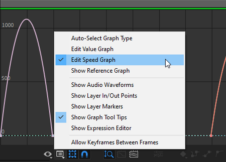 Screenshot of Graph Editor settings menu