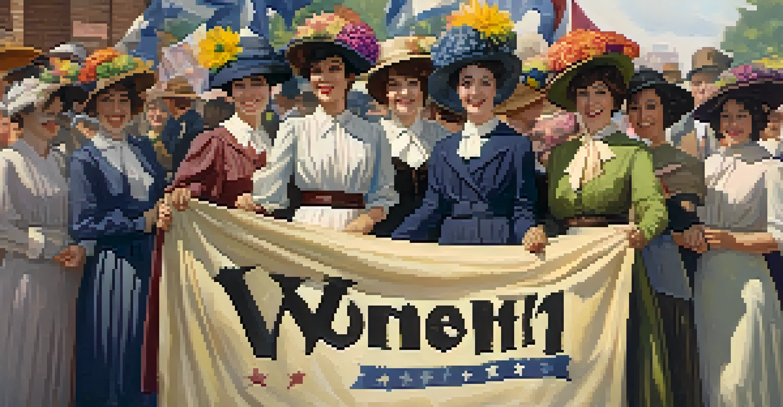 A celebration of women's suffrage in Texas during the Progressive Era, depicting diverse women proudly holding voter registration cards.