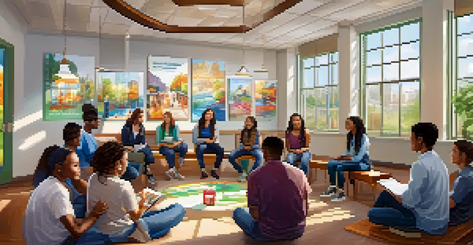 Students engaging in a mentorship program with local business professionals in a bright and inviting community center.