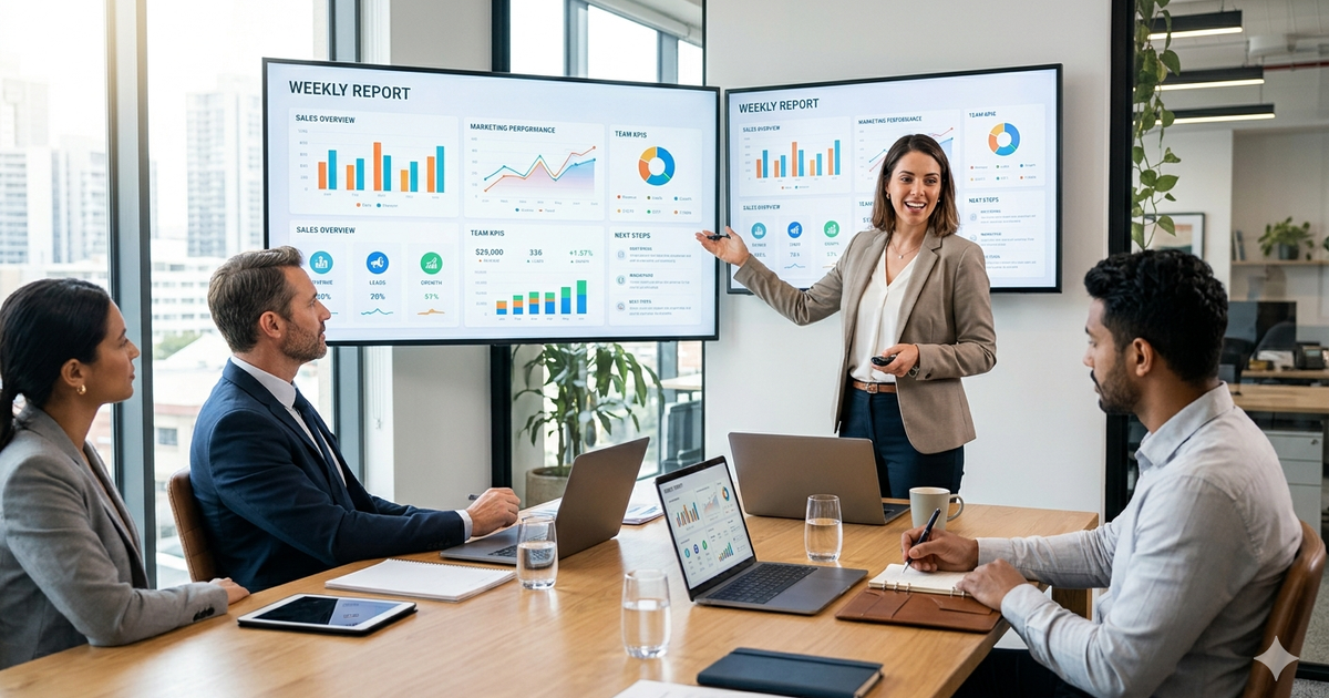 Outro In Reporting Example How to Create a Weekly Report Template and Present It in Slides ...