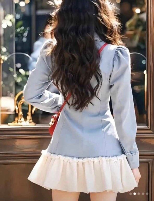 Vestido de jeans con volado