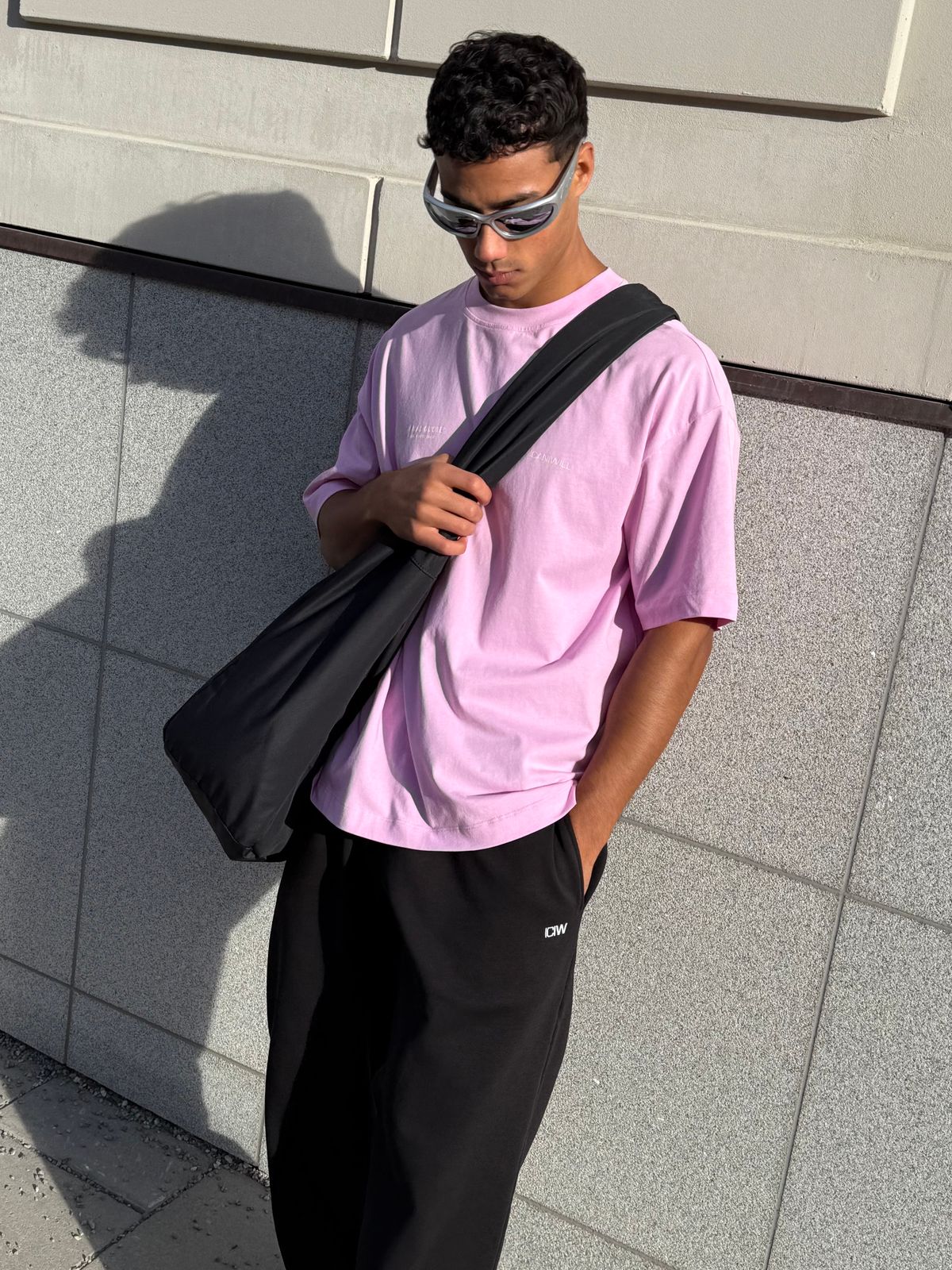 Everyday Oversized Cotton T-shirt Print Lavender Pink