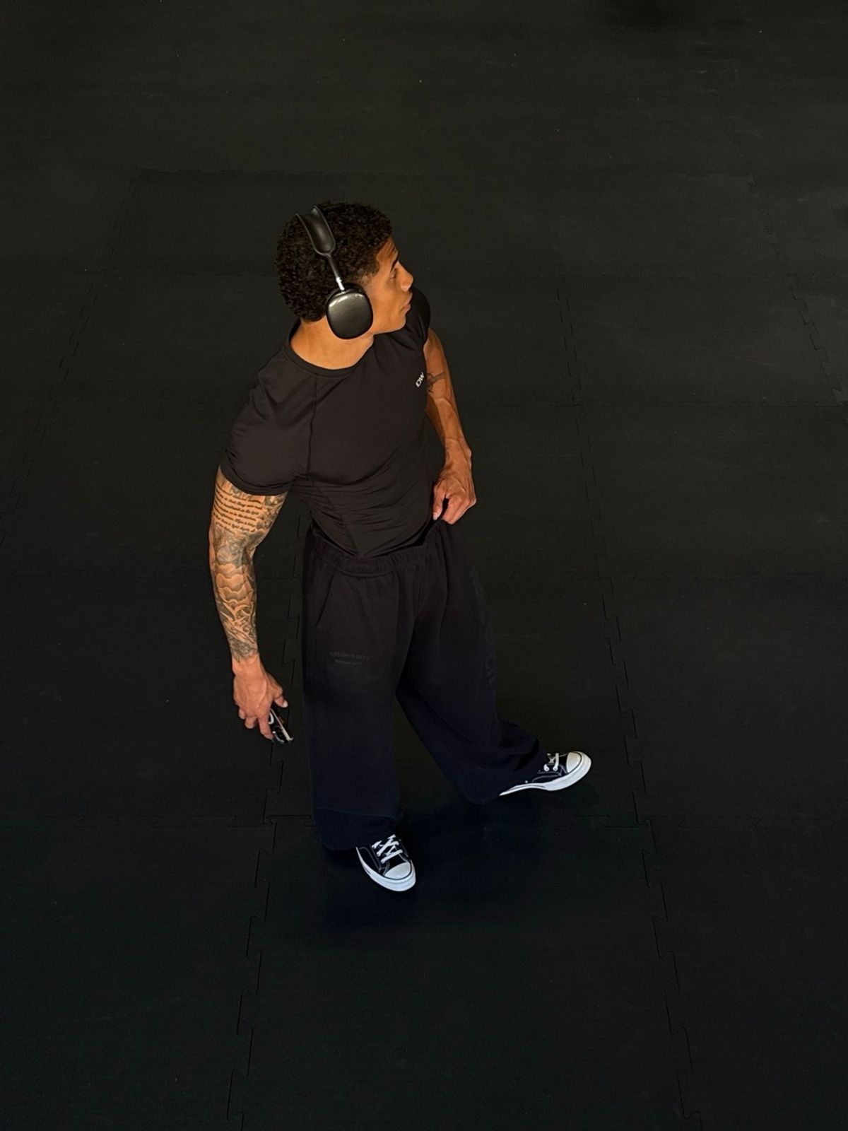 Grit Wide Trousers Stonewashed Black