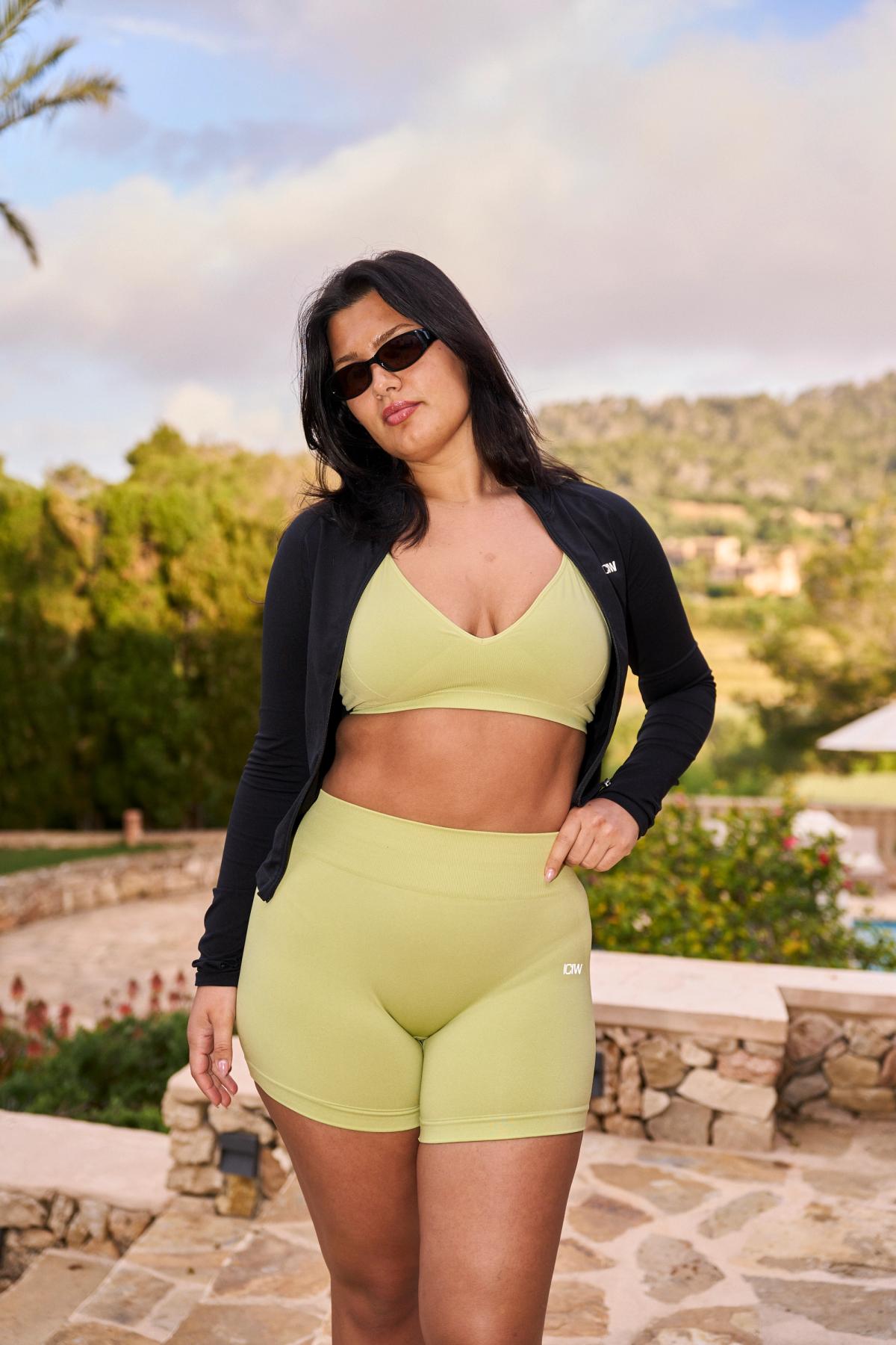 Smooth Seamless Strappy Sports Bra River Green