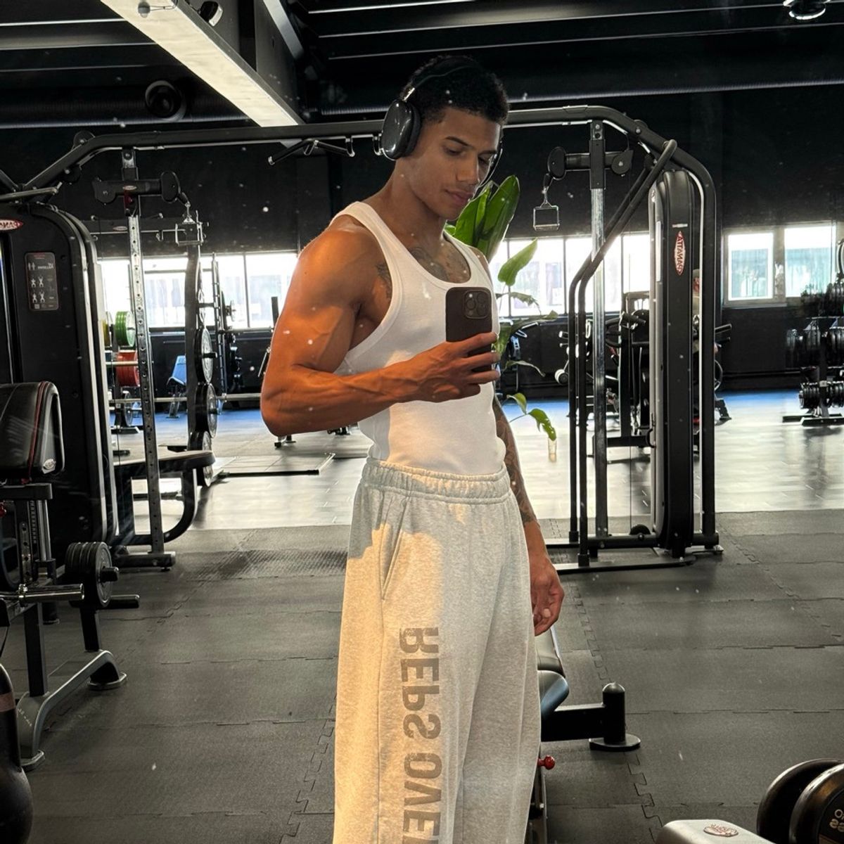 Grit Wide Trousers Light Grey Melange