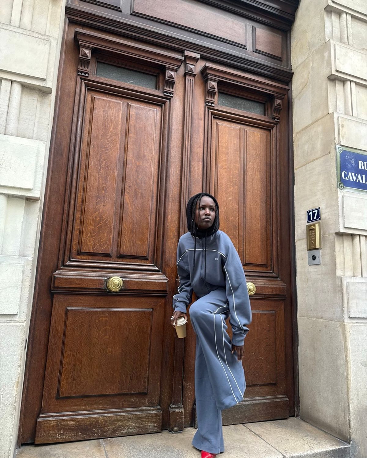 Contrast Zip Jacket Misty Blue