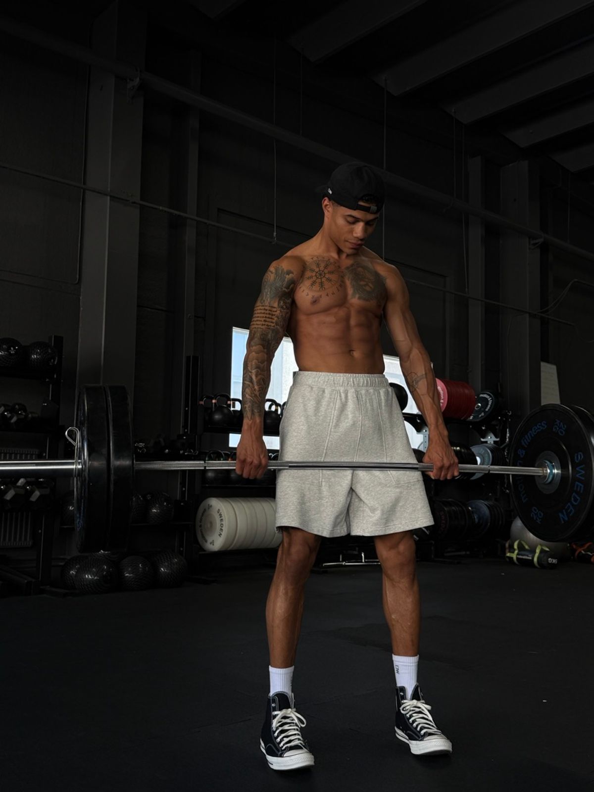 Grit Stonewashed Sweatshorts Light Grey Melanage