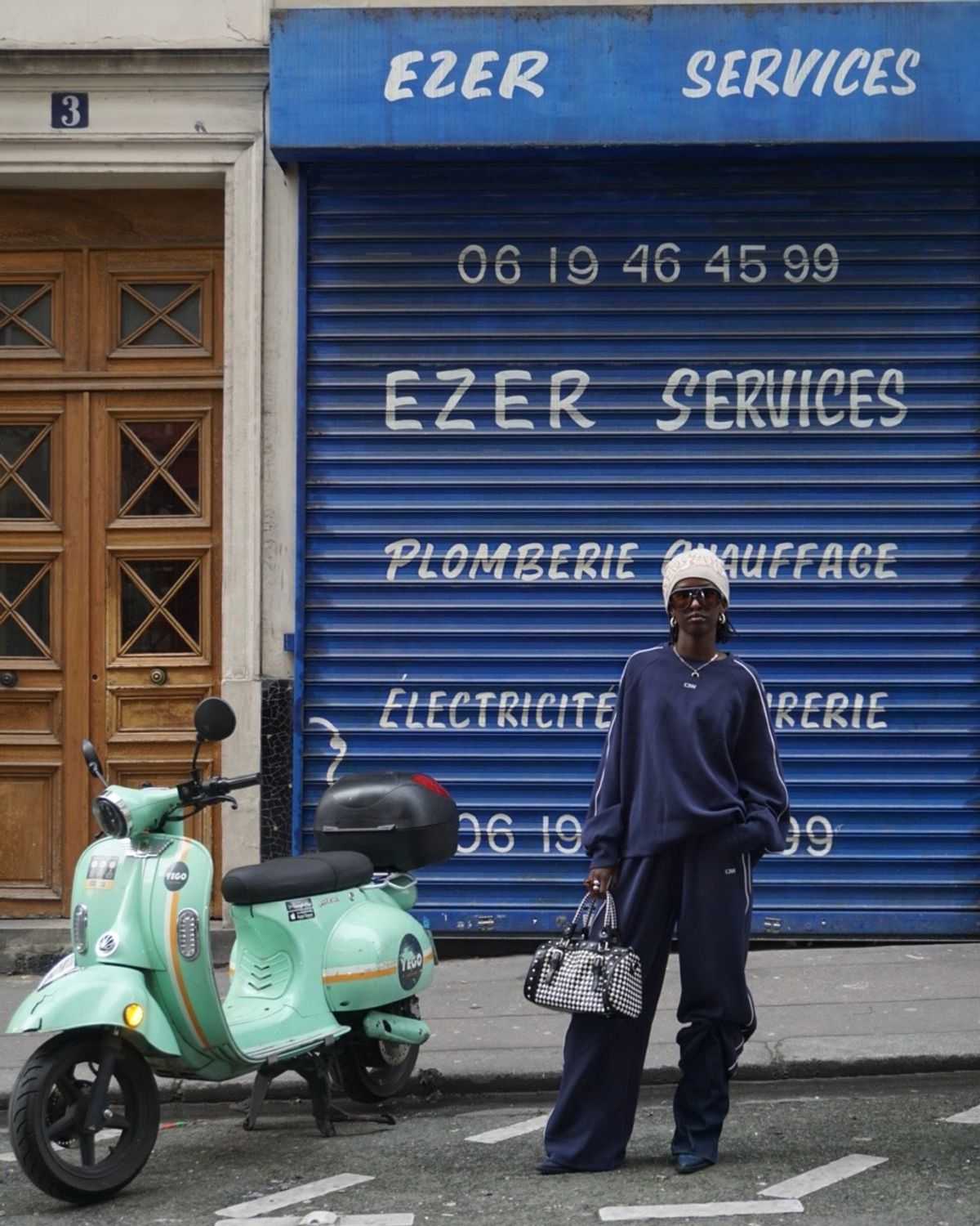 Contrast Straight Leg Pants Midnight Blue
