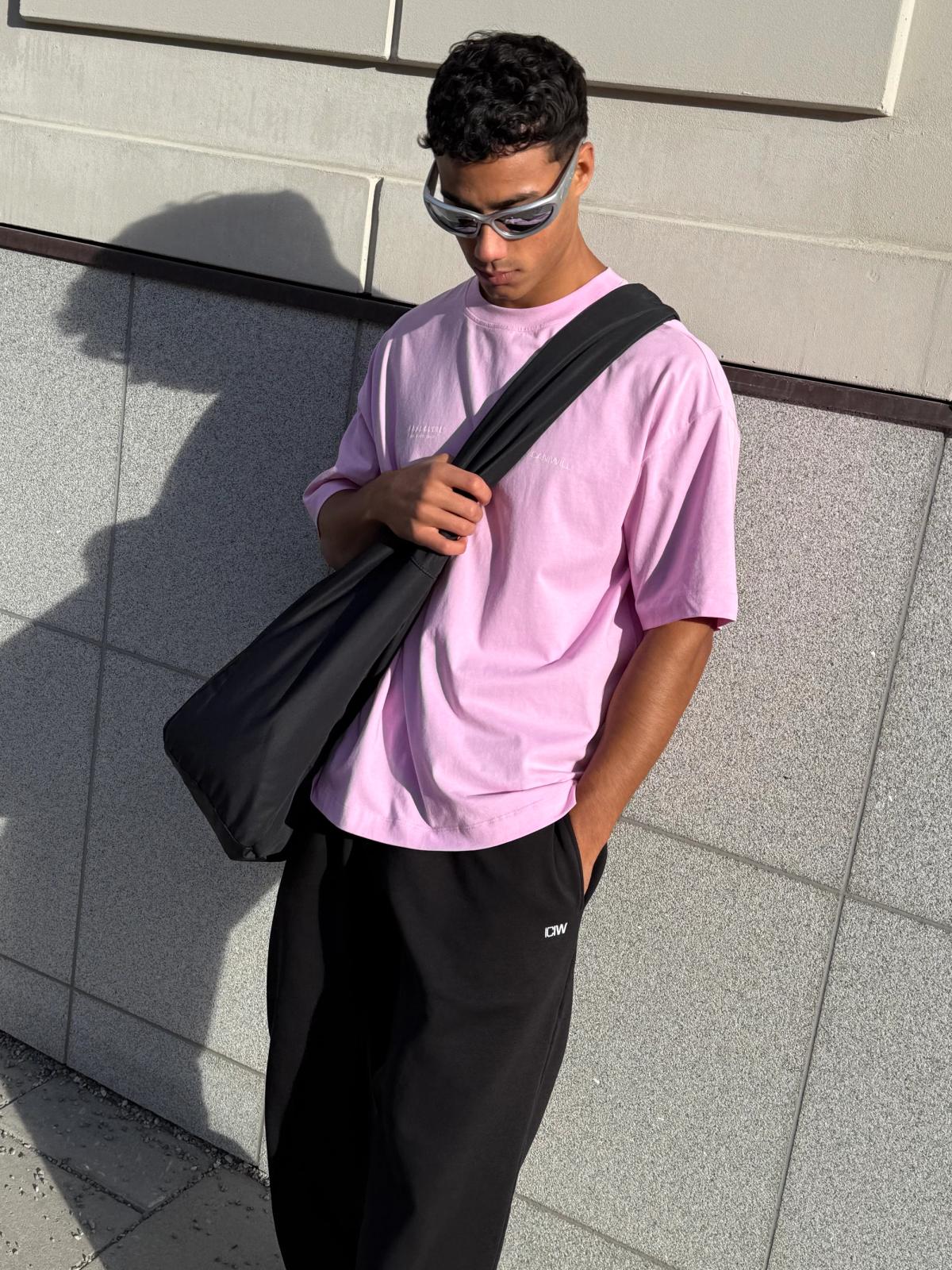 Everyday Oversized Cotton T-shirt Print Lavender Pink