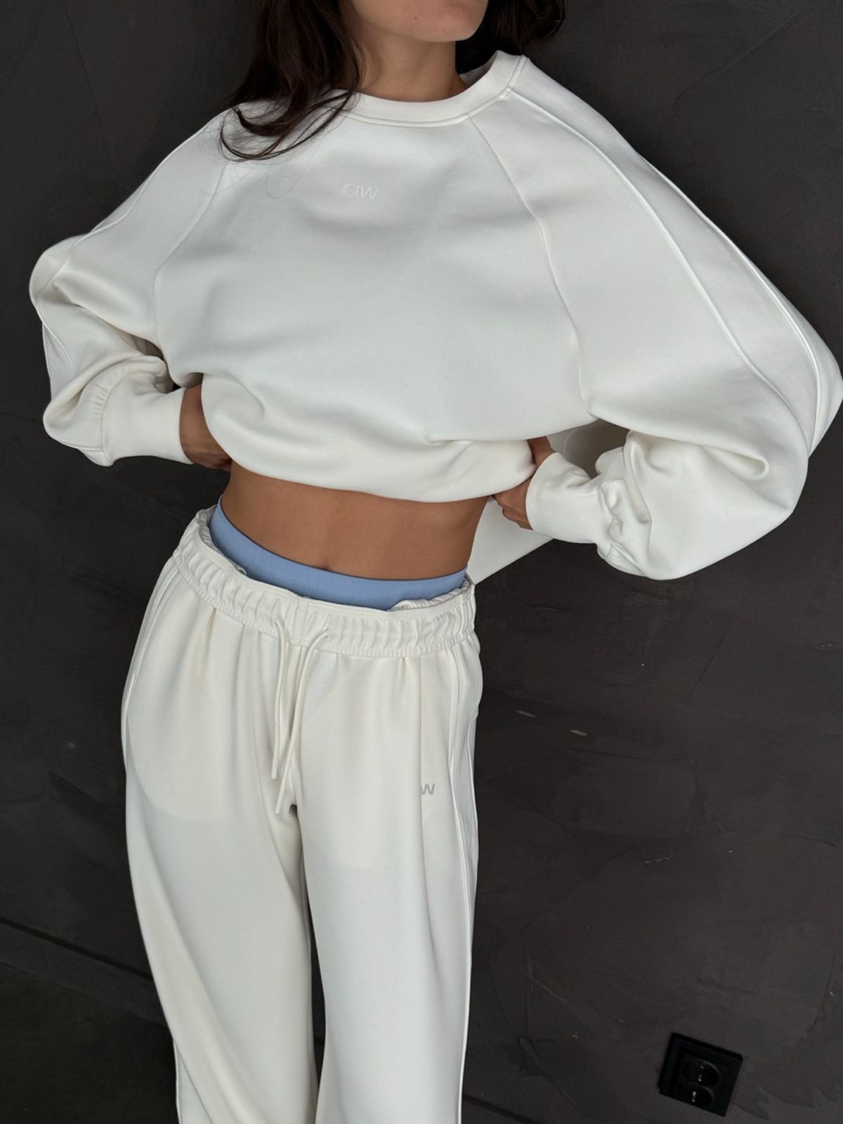 Contrast Crewneck Ivory