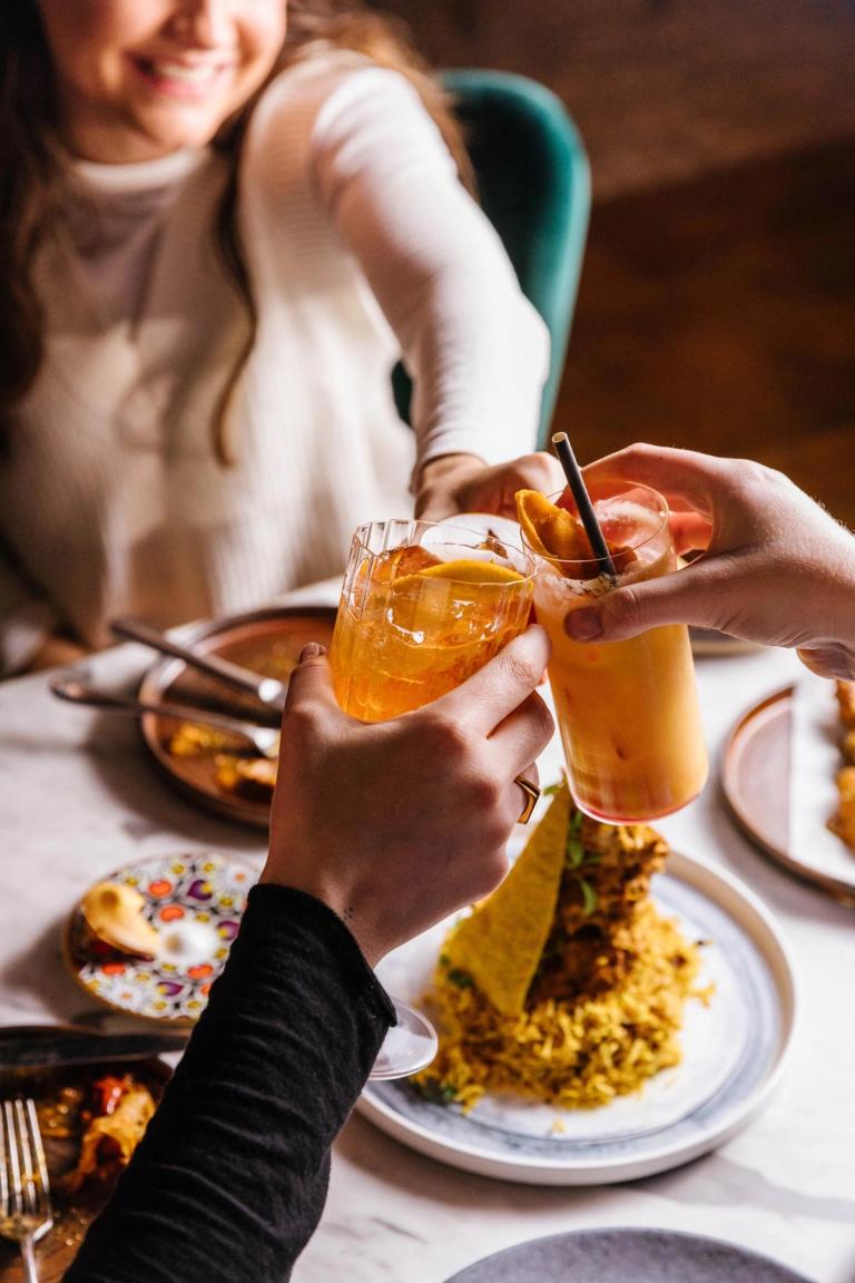 Guests at Farzi London having drinks