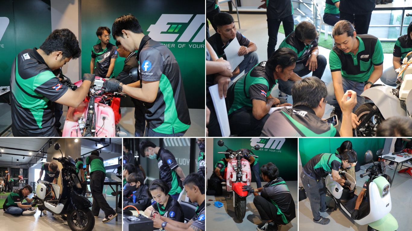 ภาพประกอบบทความ EM AFTER-SALES SERVICE TRAINING รุ่นที่ 2 กลุ่มพนักงาน After Sale บริษัท EM MOTOR กำลังฝึกอบรม