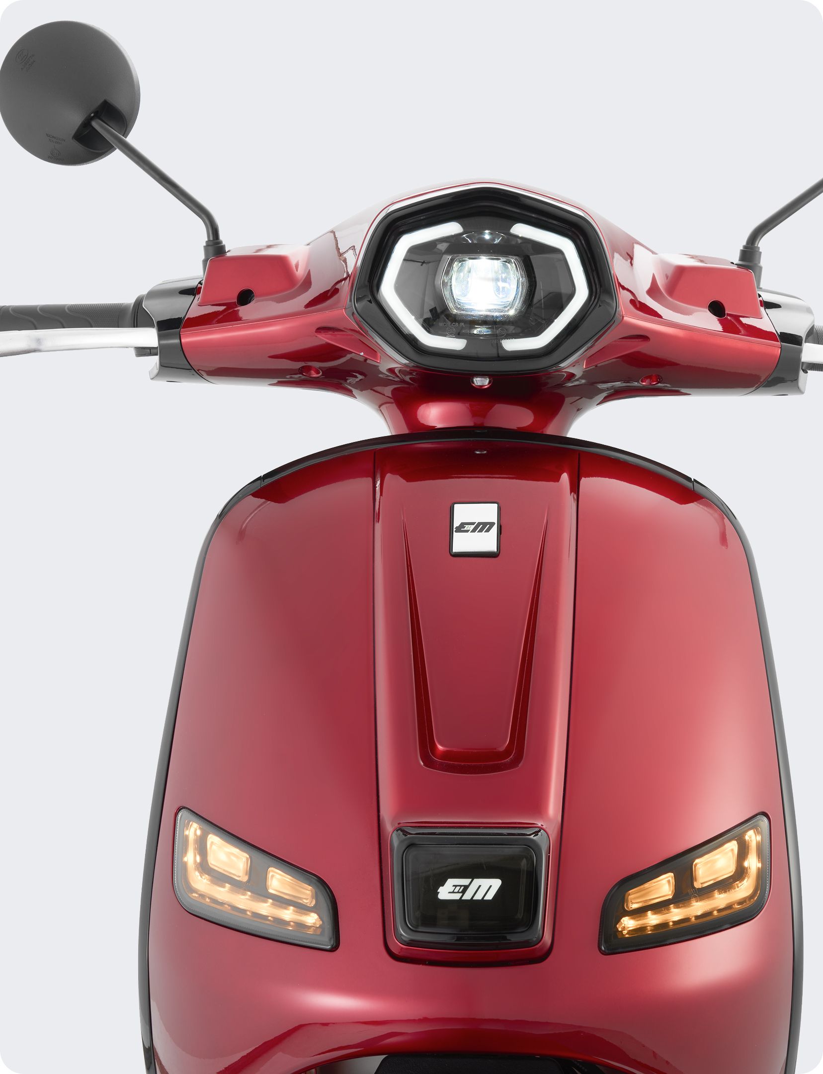 Front view of Red Color EM Enzo