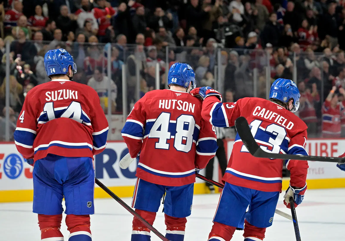 NHL players Suzuki, Hutson, Caufield