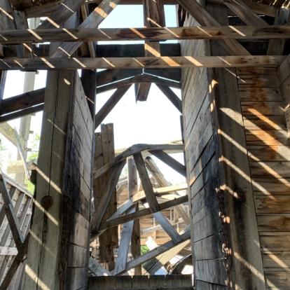 O'connor mine dilapidated inside mine shaft unstable building structure