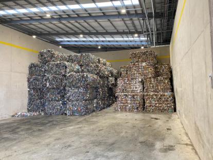 Recycling stacked in cubes