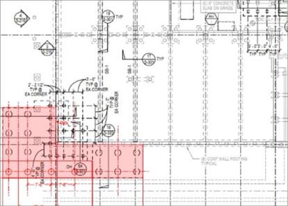 Portion of the Foundation Plan