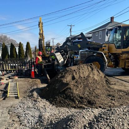 Drainage work in construction phase