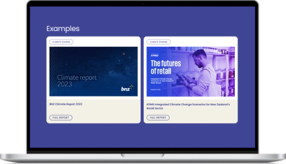 Samples of two regulatory reports ClimSystems supported, displayed on a laptop screen