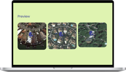 Example of property images aligned to climate risk data displayed on a laptop screen