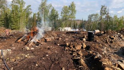 Burn pile fire