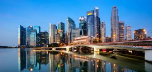 Singapore skyline at dusk