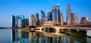 Singapore skyline at dusk
