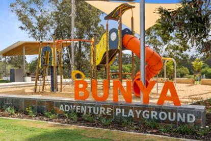 Bunya Adventure Playground signage and play equipment